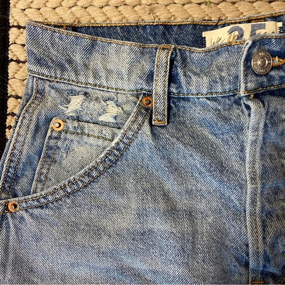 Free People Brea Denim Cut Off Skirt Mile High Blue Size 25 Hippie Jeans Casual - Picture 3 of 11
